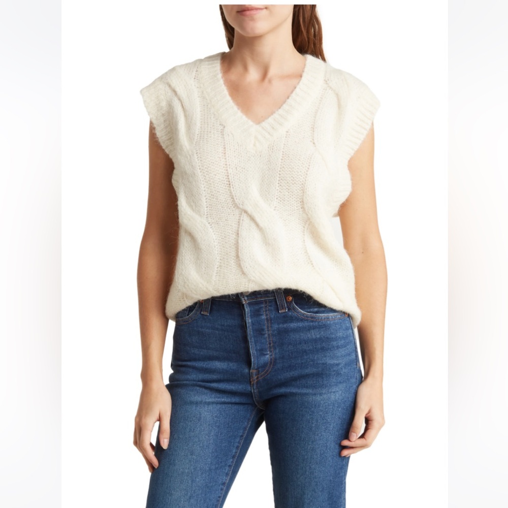 Knit V neck sweater vest